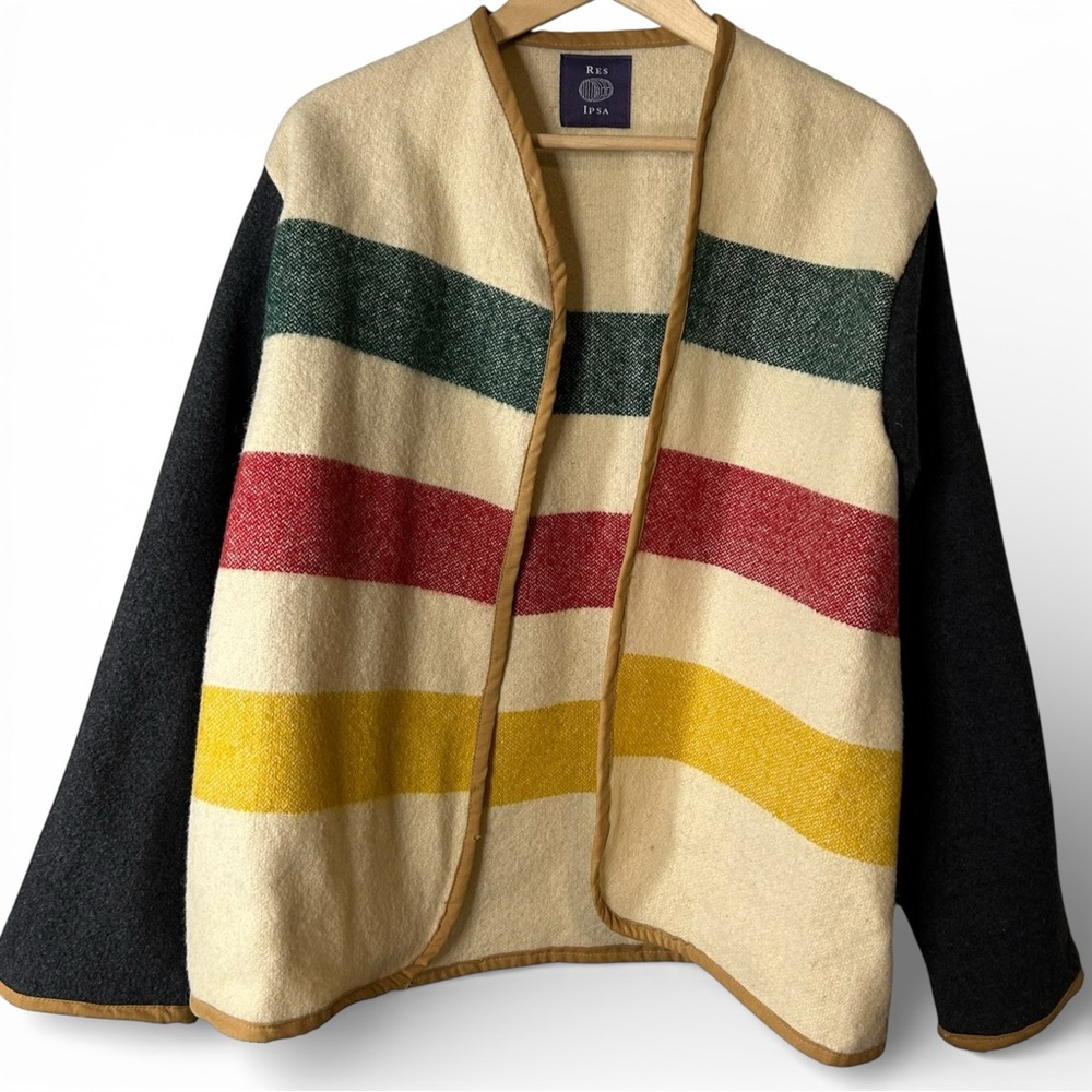 RARE Res Ipsa Wool Blanket Jacket Pendleton Style Southwestern Artisan Coat - Picture 2 of 16